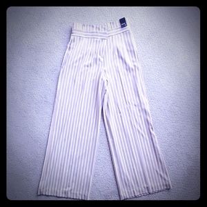 Wide leg white / tan pants